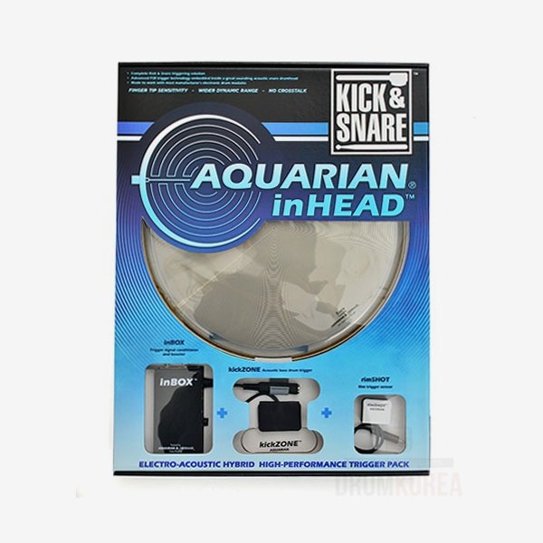 (창고대방출 미친세일) Aquarian(아쿠아리안) InHEAD 베이스드럼&amp;스네어 번들 패키지