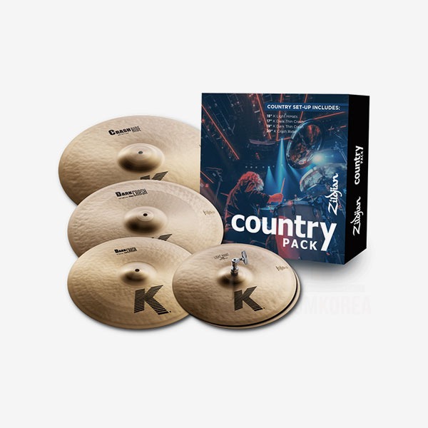 K Zildjian COUNTRY Cymbal Pack 질젼 케이 컨츄리 심벌세트 (15, 17, 19, 20 구성) K0801C