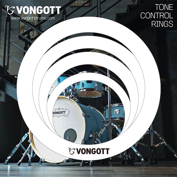 드럼 사이즈별로 뮤트를 조절해주는 스마트한 뮤트링 VONGOTT SMART Tone Control Rings 본거트 톤컨트롤 링 세트