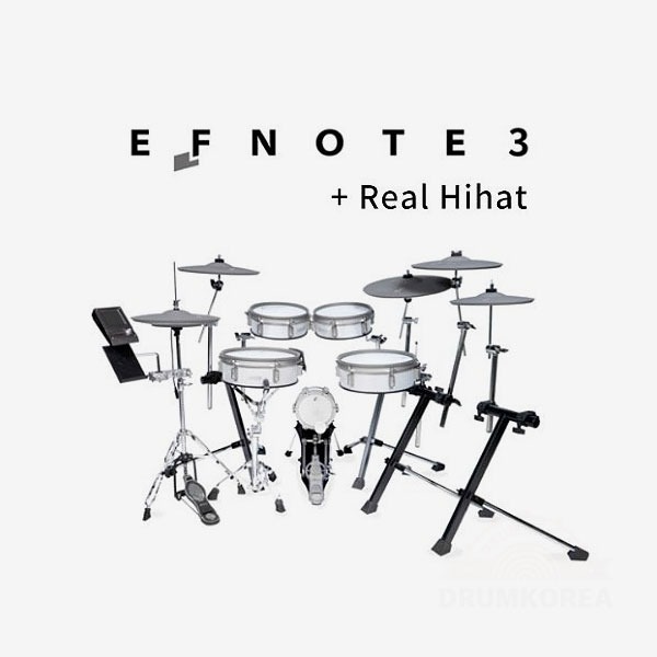 EFNOTE3 이에프노트3  리얼하이햇 올메쉬 심벌추가 리얼하이햇 전자드럼 (모듈 연결 클램프, 의자,페달,하이햇 스탠드, 매트 별도옵션)